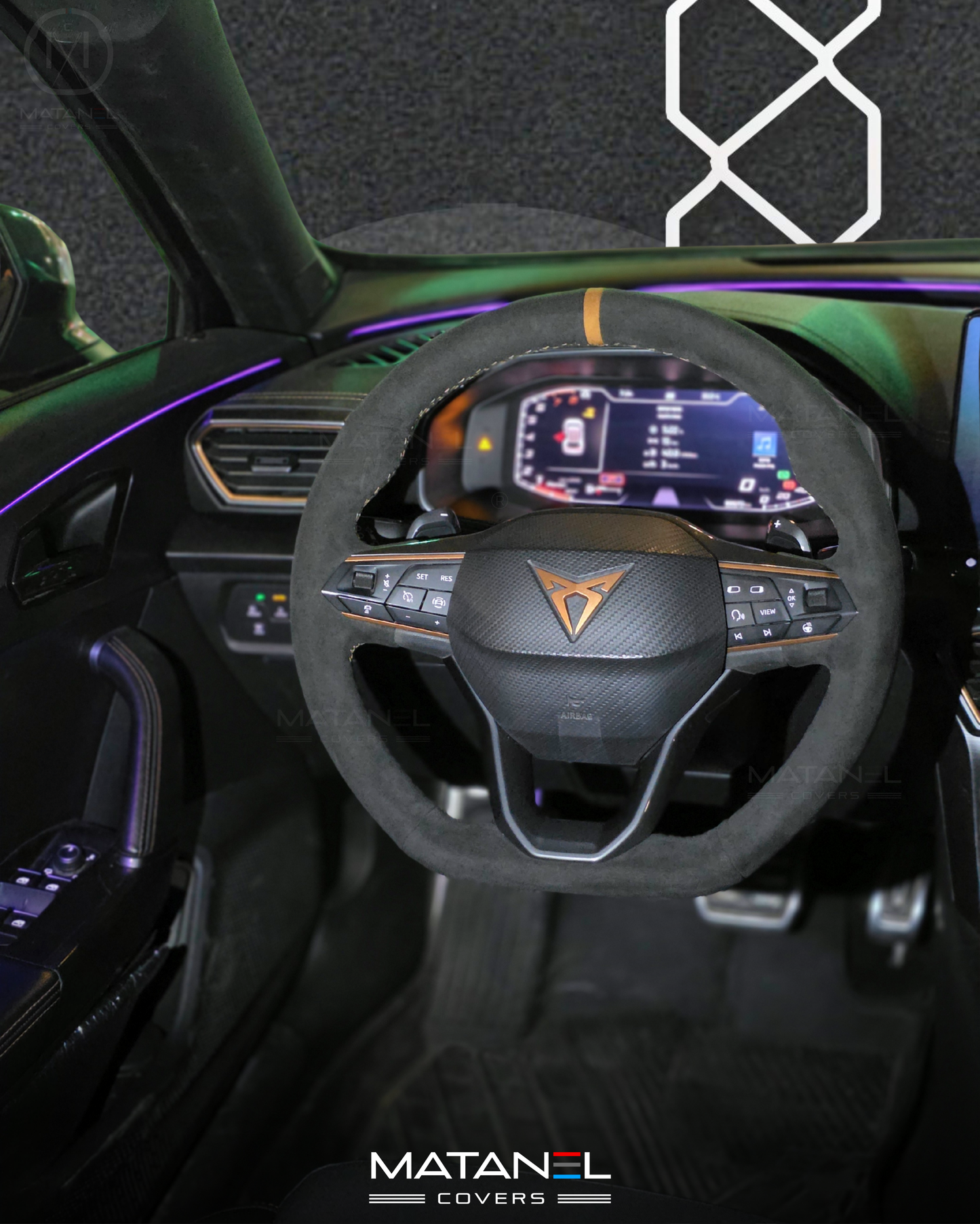 Matanel Covers DIY Alcantara Car Steering Wheel Cover for Cupra Formentor Leon 2020-2026